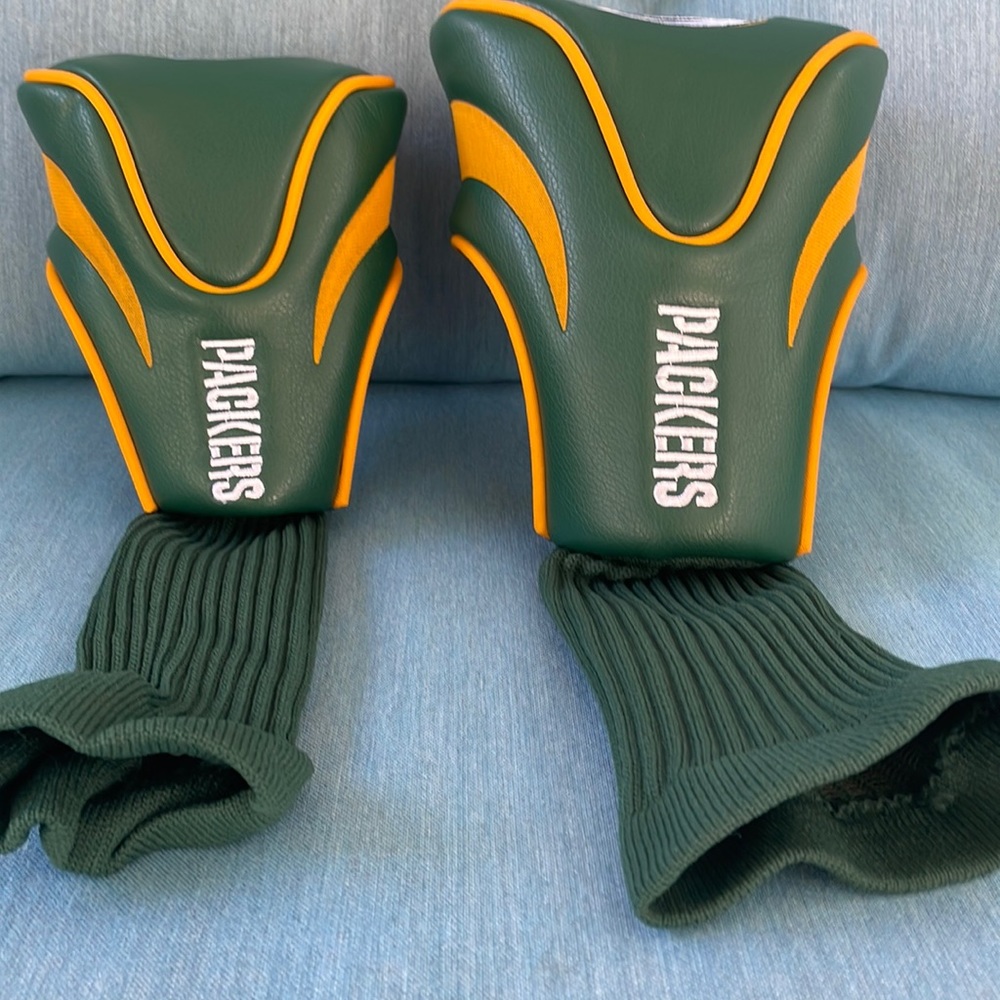 Green Bay Packer Driver and Wood contour  head covers